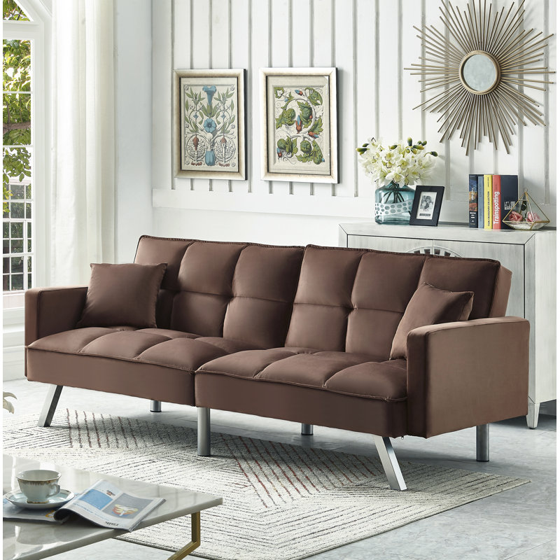 Orren Ellis Syliva 80" Square Arm Sleeper Sofa Bed & Reviews Wayfair